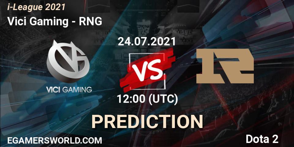 Vici Gaming contre RNG : prédiction de match. 24.07.2021 at 11:42. Dota 2, i-League 2021 Season 1