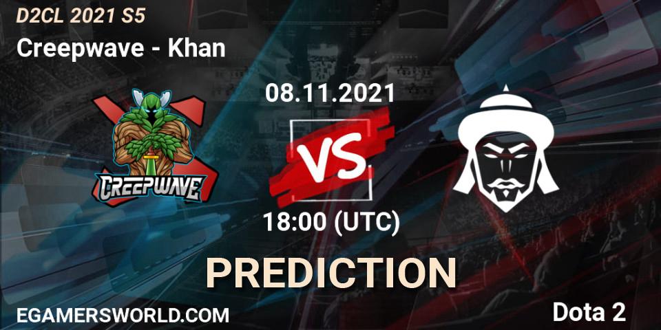 Creepwave contre Khan : prédiction de match. 08.11.21. Dota 2, Dota 2 Champions League 2021 Season 5