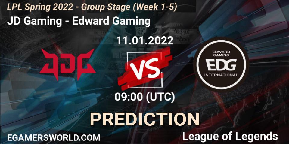 JD Gaming contre Edward Gaming : prédiction de match. 11.01.2022 at 09:00. LoL, LPL Spring 2022 - Group Stage (Week 1-5)