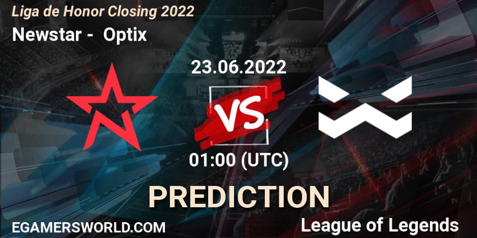 Newstar contre Optix : prédiction de match. 23.06.22. LoL, Liga de Honor Closing 2022