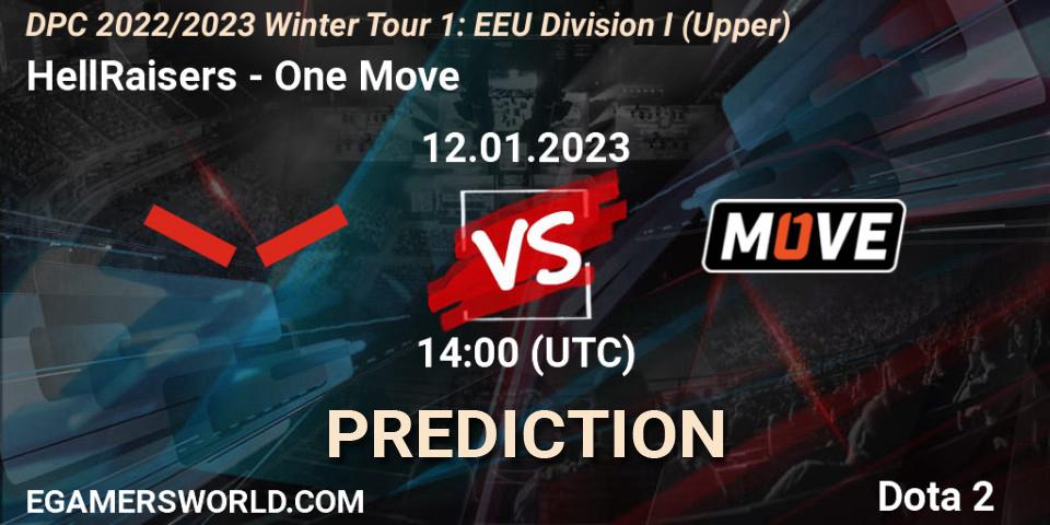 HellRaisers contre One Move : prédiction de match. 12.01.23. Dota 2, DPC 2022/2023 Winter Tour 1: EEU Division I (Upper)