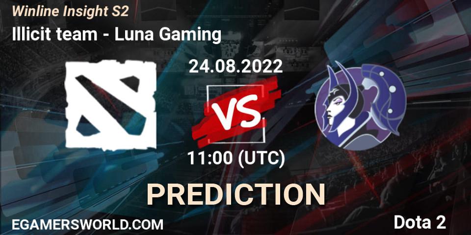 Illicit team contre Yet another team : prédiction de match. 24.08.2022 at 11:00. Dota 2, Winline Insight S2