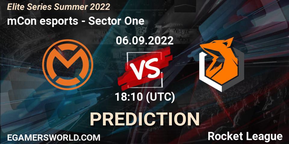 mCon esports contre Sector One : prédiction de match. 06.09.22. Rocket League, Elite Series Summer 2022