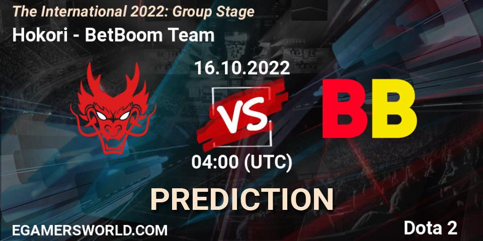 Hokori contre BetBoom Team : prédiction de match. 16.10.22. Dota 2, The International 2022: Group Stage