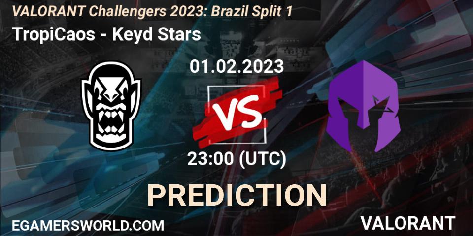 TropiCaos contre Keyd Stars : prédiction de match. 01.02.23. VALORANT, VALORANT Challengers 2023: Brazil Split 1