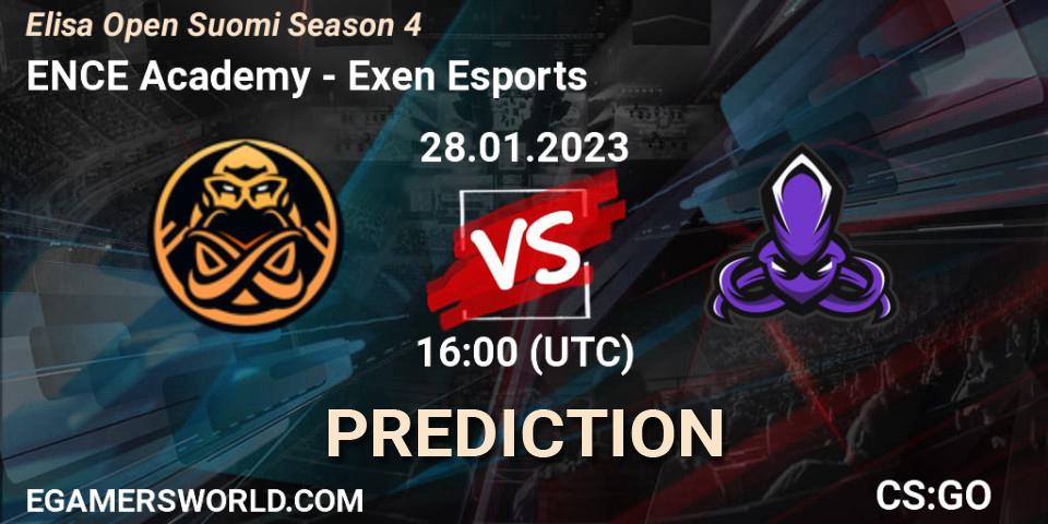 ENCE Academy contre Exen Esports : prédiction de match. 28.01.23. CS2 (CS:GO), Elisa Open Suomi Season 4