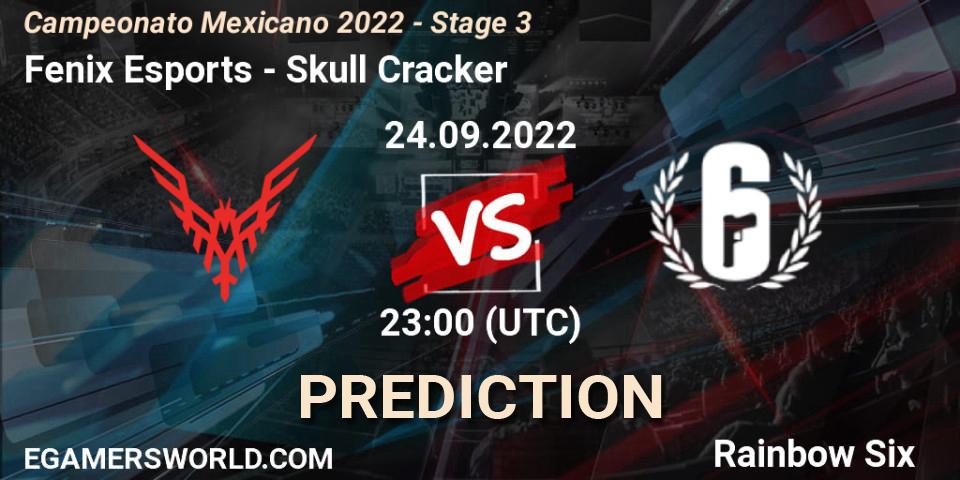 Fenix Esports contre Skull Cracker : prédiction de match. 24.09.2022 at 23:00. Rainbow Six, Campeonato Mexicano 2022 - Stage 3