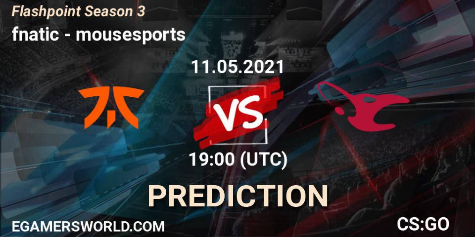 fnatic contre mousesports : prédiction de match. 11.05.21. CS2 (CS:GO), Flashpoint Season 3
