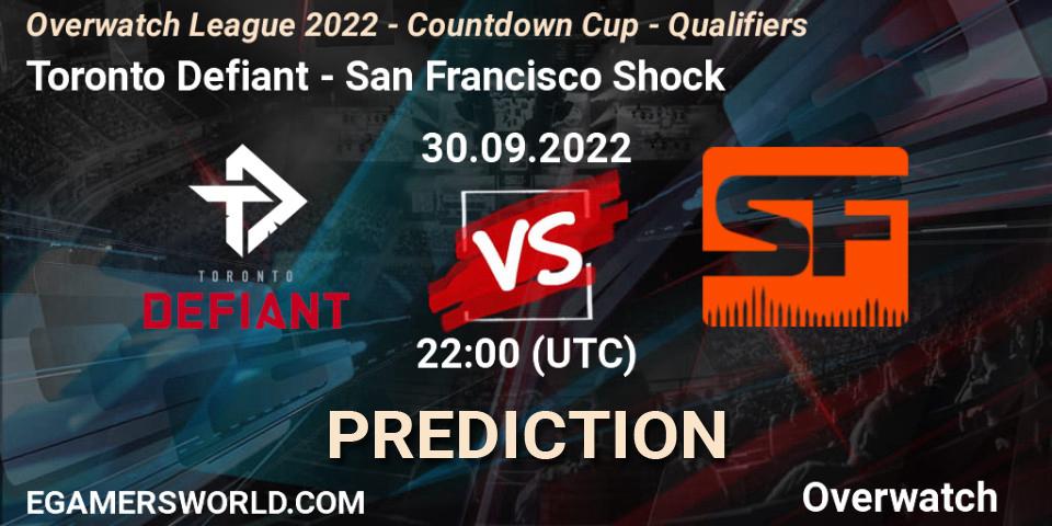 Toronto Defiant contre San Francisco Shock : prédiction de match. 30.09.2022 at 22:00. Overwatch, Overwatch League 2022 - Countdown Cup - Qualifiers