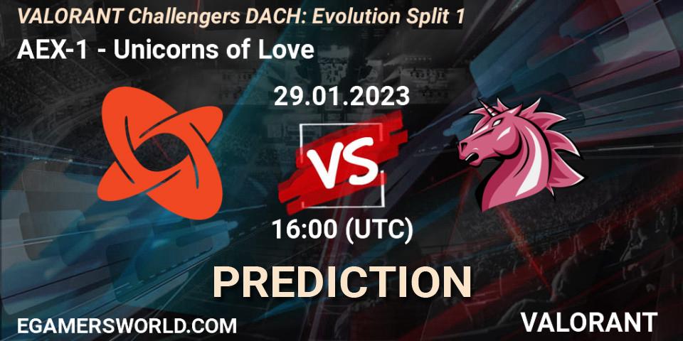 AEX-1 contre Unicorns of Love : prédiction de match. 29.01.23. VALORANT, VALORANT Challengers 2023 DACH: Evolution Split 1