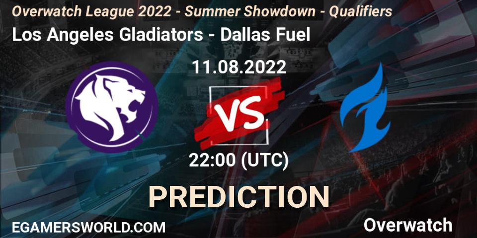 Los Angeles Gladiators contre Dallas Fuel : prédiction de match. 11.08.22. Overwatch, Overwatch League 2022 - Summer Showdown - Qualifiers