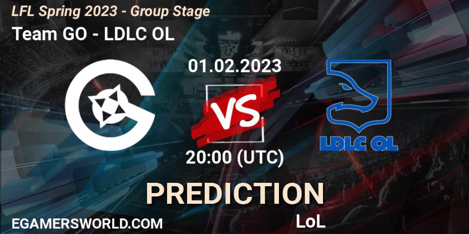 Team GO contre LDLC OL : prédiction de match. 01.02.23. LoL, LFL Spring 2023 - Group Stage