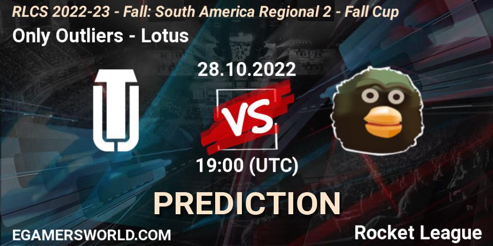 Only Outliers contre Lotus : prédiction de match. 28.10.22. Rocket League, RLCS 2022-23 - Fall: South America Regional 2 - Fall Cup