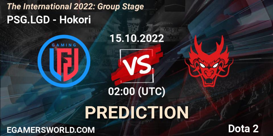 PSG.LGD contre Hokori : prédiction de match. 15.10.22. Dota 2, The International 2022: Group Stage