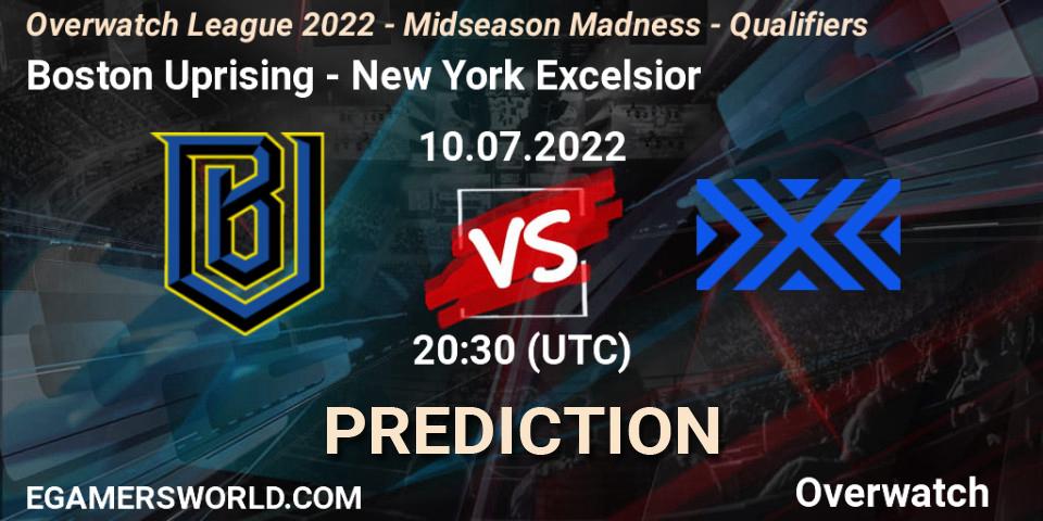 Boston Uprising contre New York Excelsior : prédiction de match. 10.07.2022 at 20:45. Overwatch, Overwatch League 2022 - Midseason Madness - Qualifiers