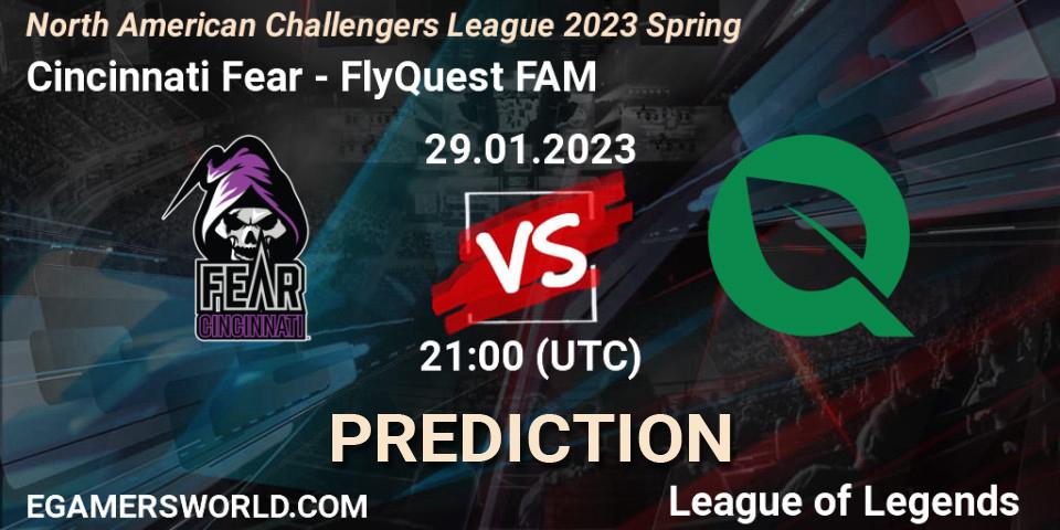 Cincinnati Fear contre FlyQuest FAM : prédiction de match. 29.01.23. LoL, NACL 2023 Spring - Group Stage