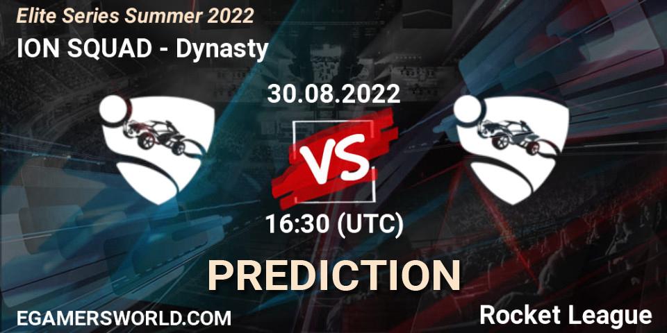 ION SQUAD contre Dynasty : prédiction de match. 30.08.2022 at 16:30. Rocket League, Elite Series Summer 2022