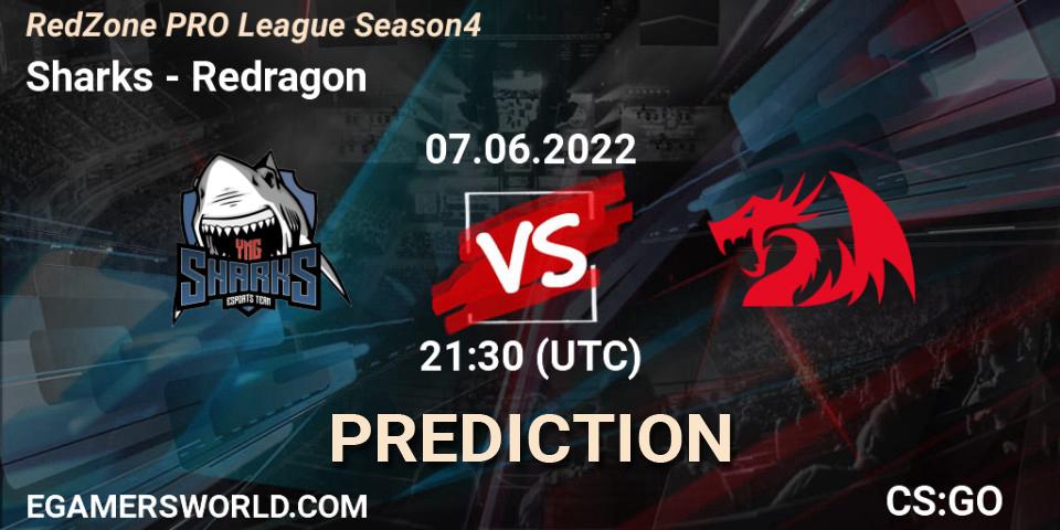 Sharks contre Redragon : prédiction de match. 07.06.2022 at 21:30. Counter-Strike (CS2), RedZone PRO League Season 4