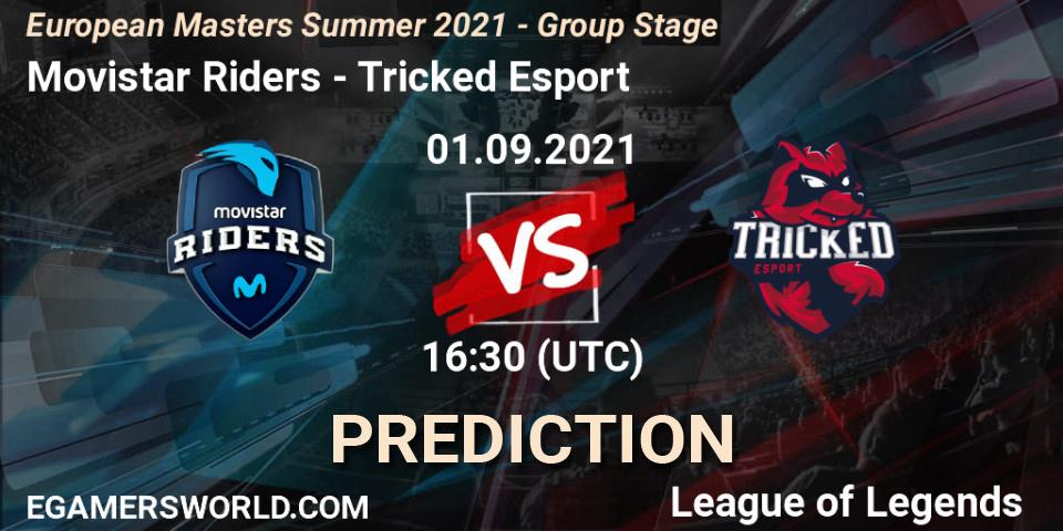 Movistar Riders contre Tricked Esport : prédiction de match. 01.09.2021 at 16:30. LoL, European Masters Summer 2021 - Group Stage