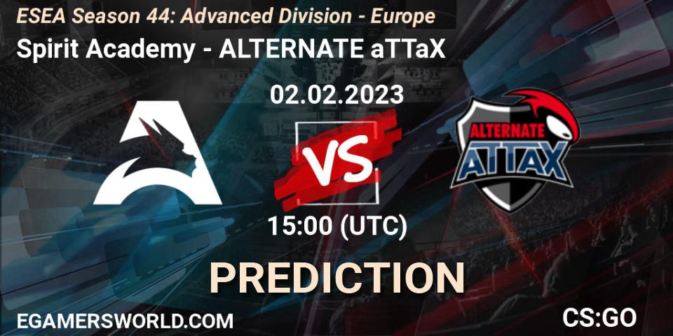Spirit Academy contre ALTERNATE aTTaX : prédiction de match. 02.02.23. CS2 (CS:GO), ESEA Season 44: Advanced Division - Europe