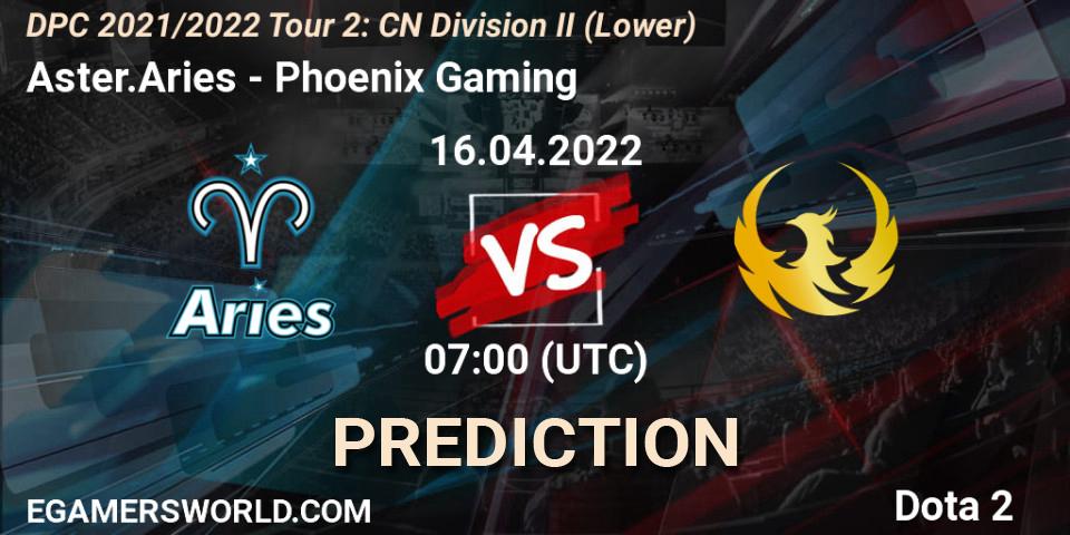 Aster.Aries contre Phoenix Gaming : prédiction de match. 16.04.2022 at 06:58. Dota 2, DPC 2021/2022 Tour 2: CN Division II (Lower)