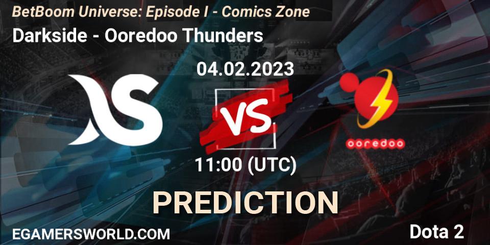 Darkside contre Ooredoo Thunders : prédiction de match. 04.02.23. Dota 2, BetBoom Universe: Episode I - Comics Zone