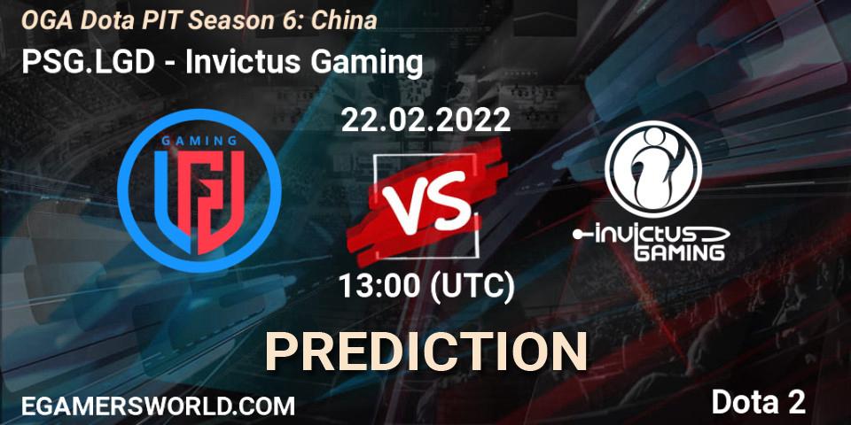 PSG.LGD contre Invictus Gaming : prédiction de match. 22.02.22. Dota 2, OGA Dota PIT Season 6: China