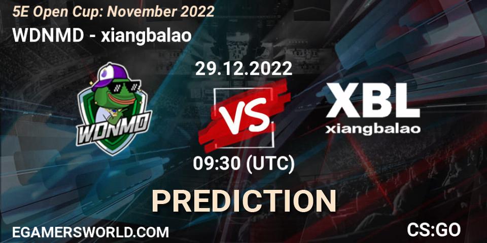 WDNMD contre xiangbalao : prédiction de match. 29.12.2022 at 10:20. Counter-Strike (CS2), 5E Open Cup: November 2022