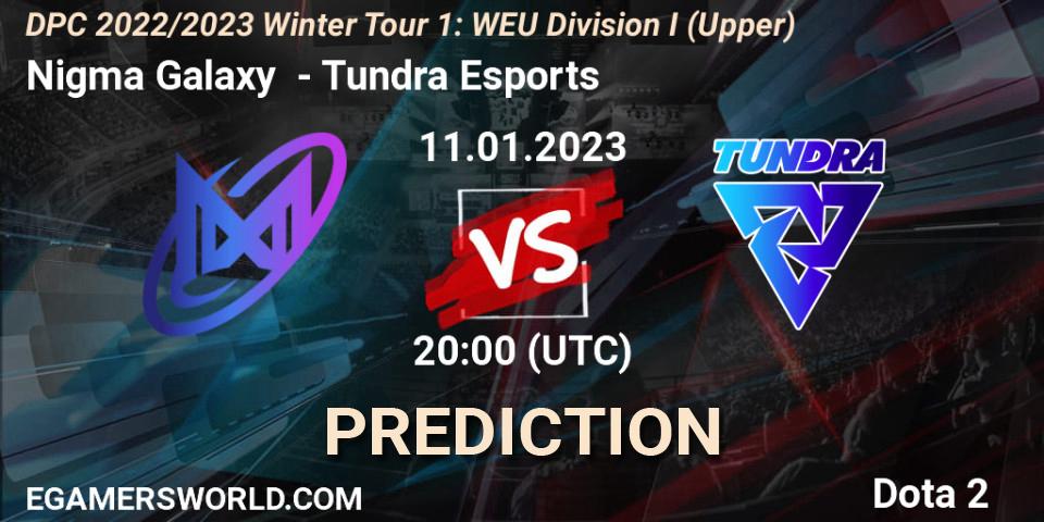 Nigma Galaxy contre Tundra Esports : prédiction de match. 11.01.2023 at 20:00. Dota 2, DPC 2022/2023 Winter Tour 1: WEU Division I (Upper)