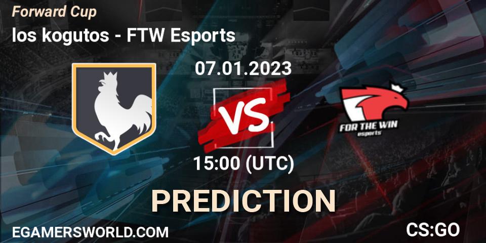 los kogutos contre FTW Esports : prédiction de match. 07.01.2023 at 15:00. Counter-Strike (CS2), Forward Cup