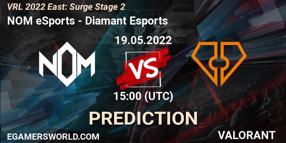 NOM eSports contre Diamant Esports : prédiction de match. 19.05.22. VALORANT, VRL 2022 East: Surge Stage 2