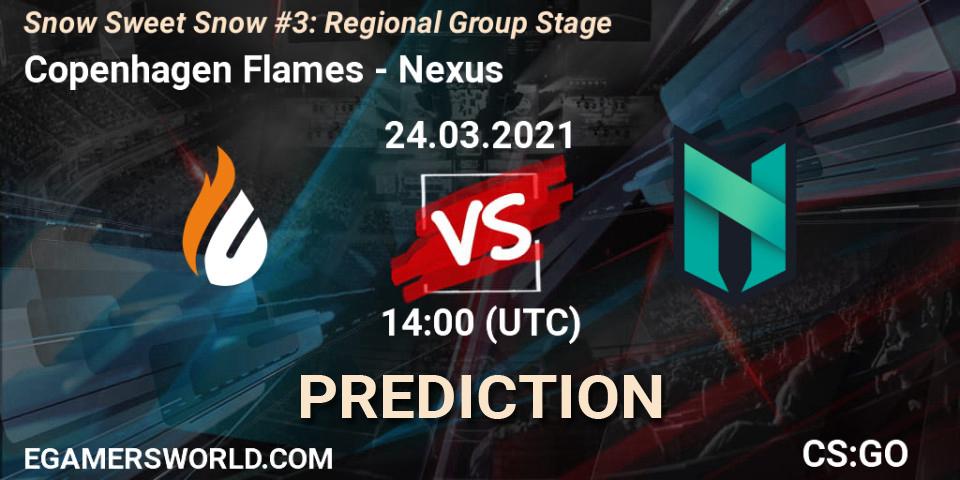 Copenhagen Flames contre Nexus : prédiction de match. 24.03.2021 at 14:00. Counter-Strike (CS2), Snow Sweet Snow #3: Regional Group Stage