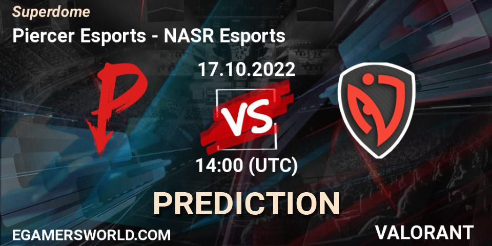 Piercer Esports contre NASR Esports : prédiction de match. 17.10.2022 at 14:20. VALORANT, Superdome
