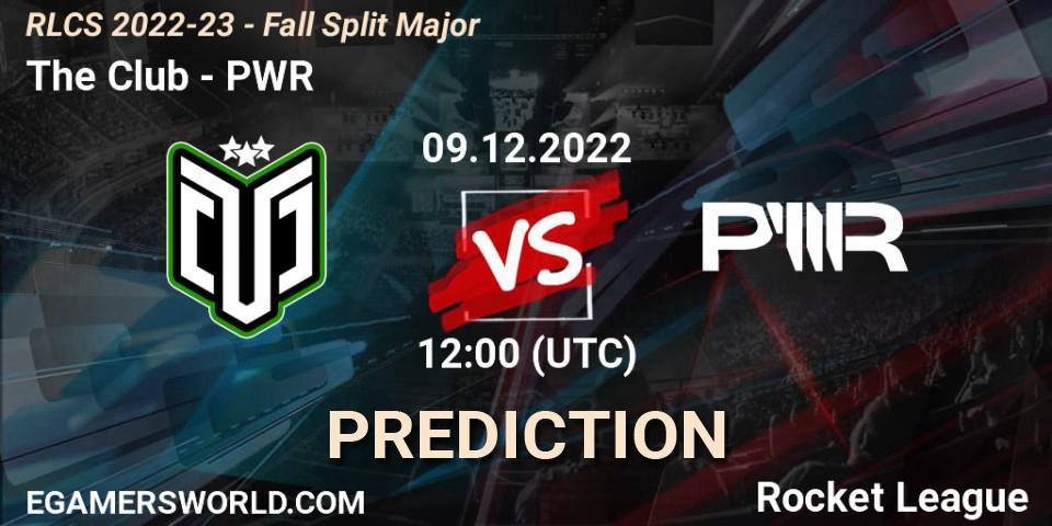 The Club contre PWR : prédiction de match. 09.12.22. Rocket League, RLCS 2022-23 - Fall Split Major