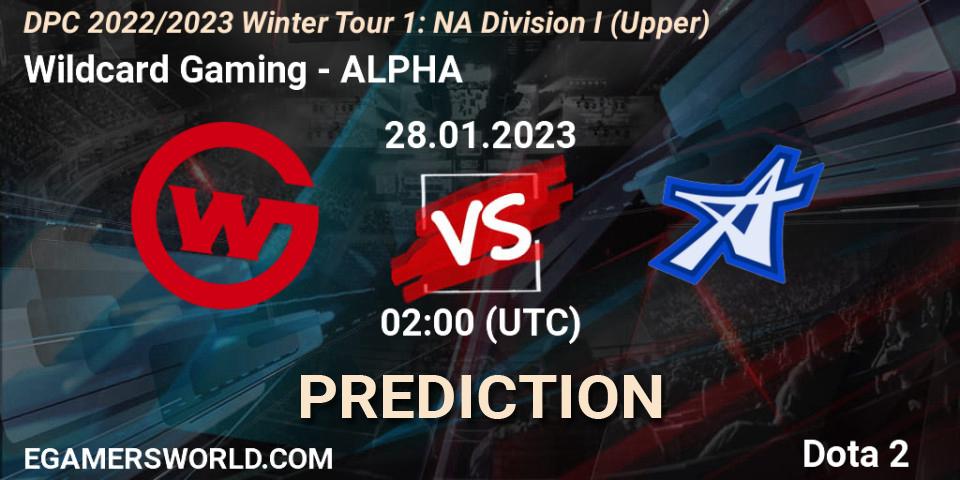 Wildcard Gaming contre ALPHA : prédiction de match. 28.01.23. Dota 2, DPC 2022/2023 Winter Tour 1: NA Division I (Upper)