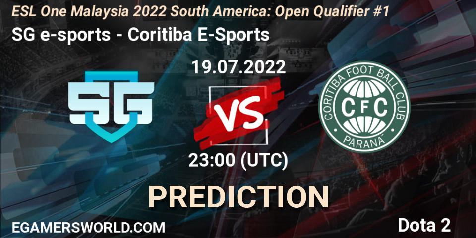 SG e-sports contre Coritiba E-Sports : prédiction de match. 19.07.2022 at 23:27. Dota 2, ESL One Malaysia 2022 South America: Open Qualifier #1