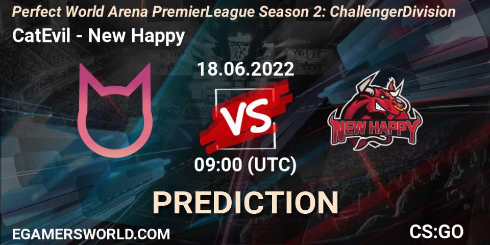 CatEvil contre New Happy : prédiction de match. 18.06.22. CS2 (CS:GO), Perfect World Arena Premier League Season 2: Challenger Division