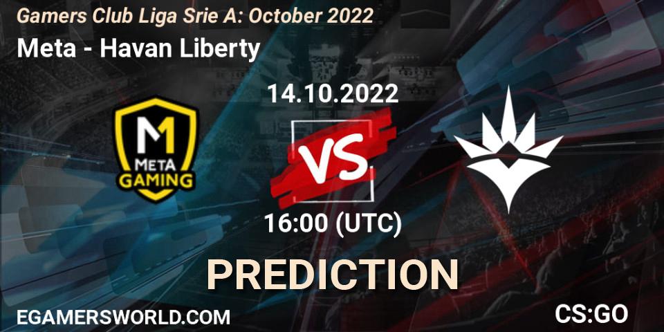 Meta Gaming Brasil contre Havan Liberty : prédiction de match. 14.10.22. CS2 (CS:GO), Gamers Club Liga Série A: October 2022