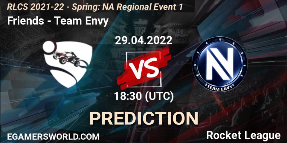 Friends contre Team Envy : prédiction de match. 29.04.2022 at 18:30. Rocket League, RLCS 2021-22 - Spring: NA Regional Event 1