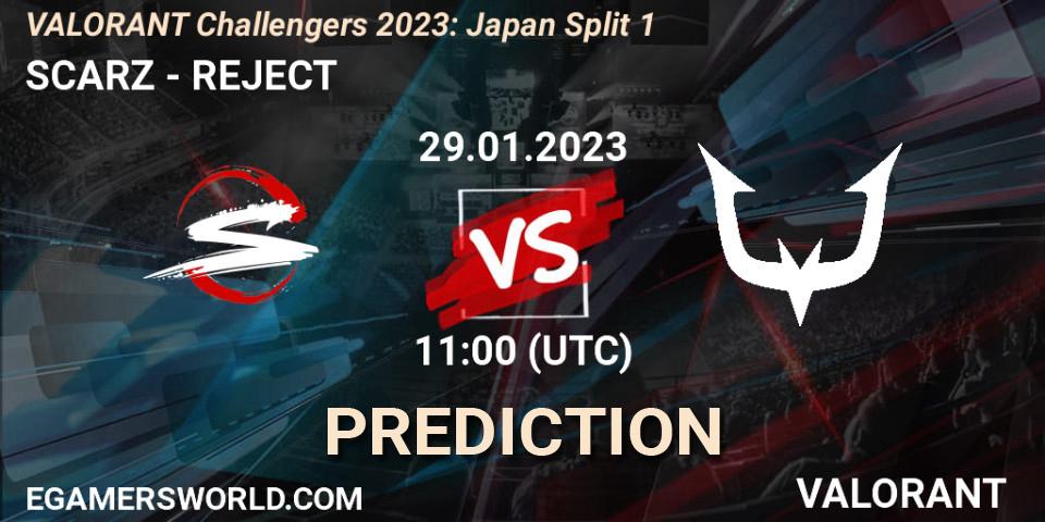 SCARZ contre REJECT : prédiction de match. 29.01.23. VALORANT, VALORANT Challengers 2023: Japan Split 1