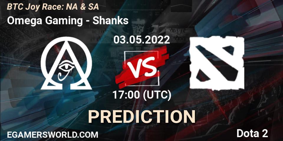 Omega Gaming contre Shanks : prédiction de match. 03.05.2022 at 17:10. Dota 2, BTC Joy Race: NA & SA