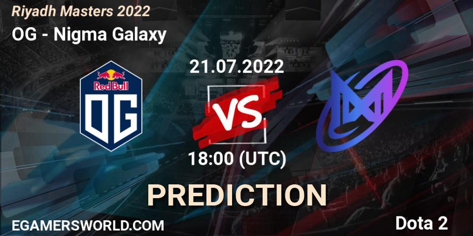OG contre Nigma Galaxy : prédiction de match. 21.07.22. Dota 2, Riyadh Masters 2022