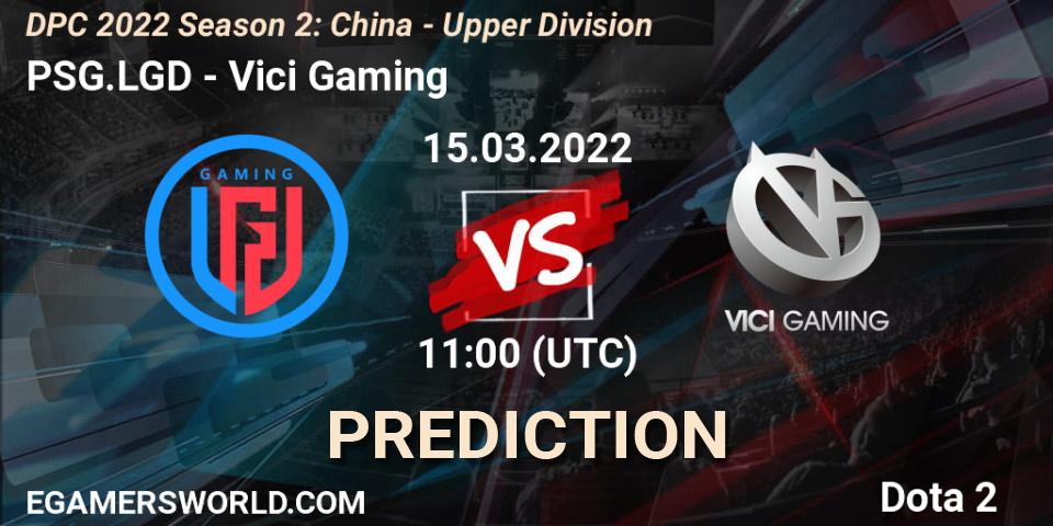 PSG.LGD contre Vici Gaming : prédiction de match. 15.03.2022 at 10:04. Dota 2, DPC 2021/2022 Tour 2 (Season 2): China Division I (Upper)