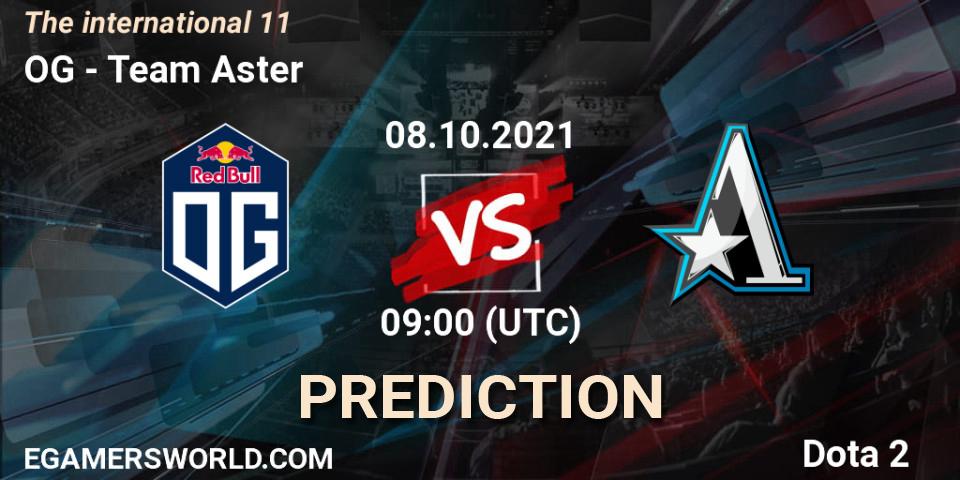 OG contre Team Aster : prédiction de match. 08.10.21. Dota 2, The Internationa 2021