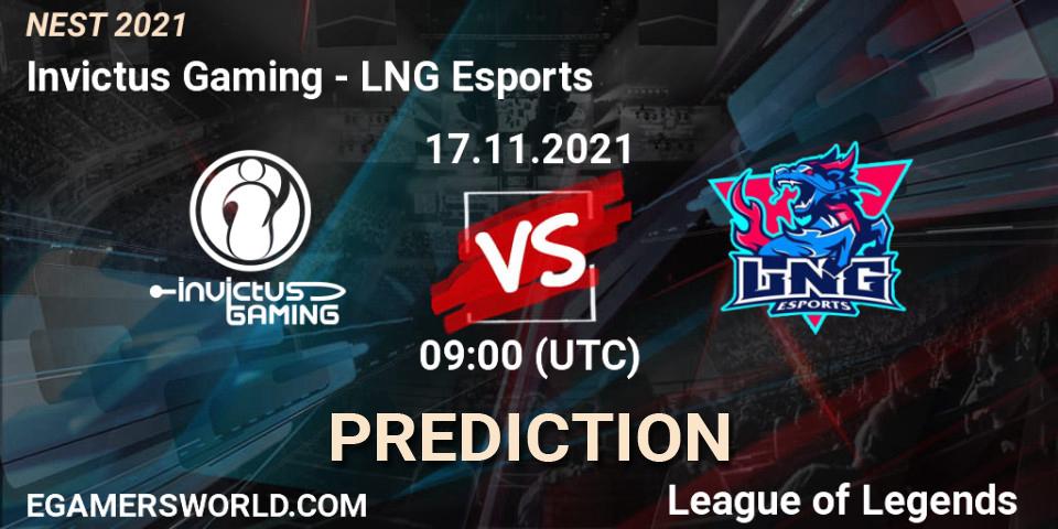LNG Esports contre Invictus Gaming : prédiction de match. 17.11.21. LoL, NEST 2021