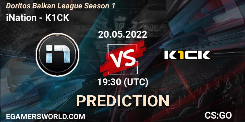 iNation contre k1ck : prédiction de match. 20.05.22. CS2 (CS:GO), Doritos Balkan League Season 1