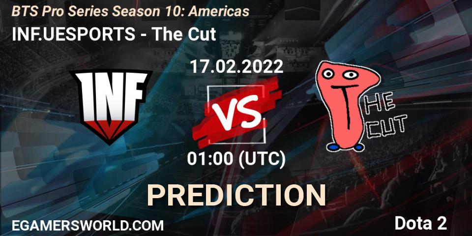 INF.UESPORTS contre The Cut : prédiction de match. 17.02.2022 at 01:45. Dota 2, BTS Pro Series Season 10: Americas