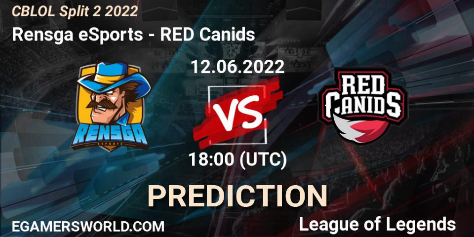 Rensga eSports contre RED Canids : prédiction de match. 12.06.2022 at 20:30. LoL, CBLOL Split 2 2022