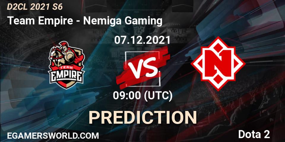 Team Empire contre Nemiga Gaming : prédiction de match. 07.12.21. Dota 2, Dota 2 Champions League 2021 Season 6
