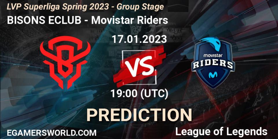 BISONS ECLUB contre Movistar Riders : prédiction de match. 17.01.23. LoL, LVP Superliga Spring 2023 - Group Stage